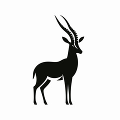 Obraz premium Antelope silhouette in black on a white background