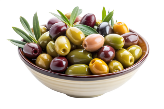 Bowl of assorted olives