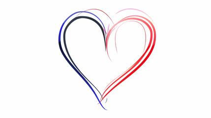 Heart Outline with Colorful Brush Strokes and Transparent Background,generative ai