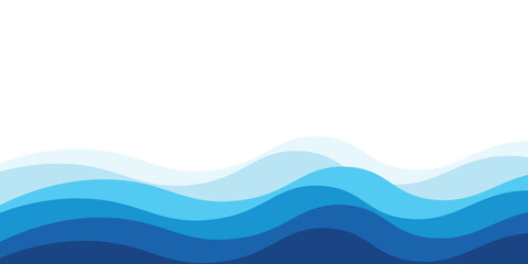 Sea waves layered vector background illustration and sea beach modern background