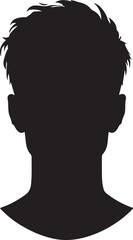 Man head full black Silhouette the white background