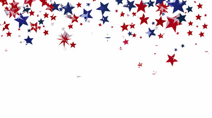 USA Celebration with Red and Blue Star Confetti,generative ai