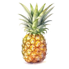 watercolor Pineapple isolated white background