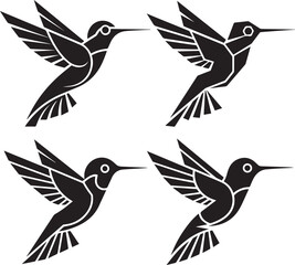 Fototapeta premium vector illustration of a silhouette hummingbird