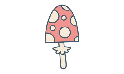 Amanita muscaria mushroom icon. Cartoon illustration of toadstool vector isolated for web design
