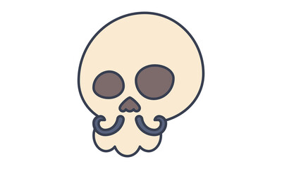Skull with mustache icon vector illustration design.