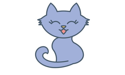 cat icon. Halloween symbol. Domestic pet, silhouette of animal. Isolated flat vector illustration