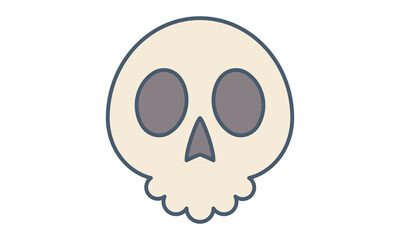 Skull icon halloween and horror bones vector image