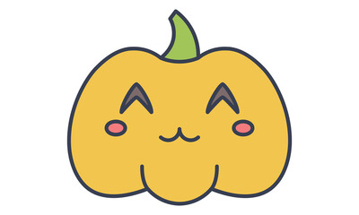 pumpkin on white background. The main symbol of the Happy Halloween holiday. Pumpkin with smile for your design for the holiday Halloween. Vector 