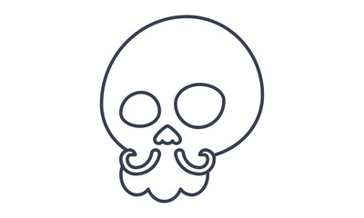 Skull with mustache icon vector illustration design.