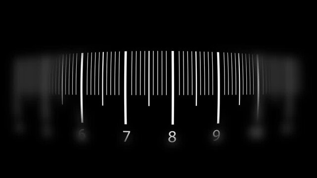 Ruler Measuring Scale in Centimeters and Millimeters. Measure Tap scaling Animation on black background