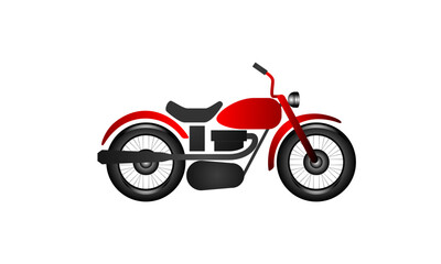 Vector illustration of retro motorcycle isolated on white background. 