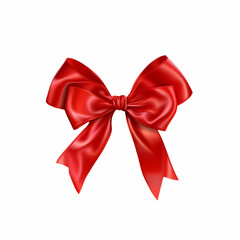 Naklejka premium red bow isolated on white background,generative ai