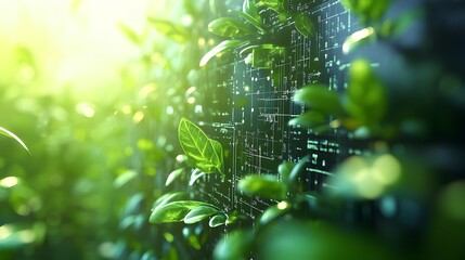 Dynamic illustration of technological innovations in carbon management, accelerating progress towards net zero