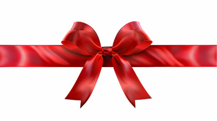 red bow isolated on white background,generative ai