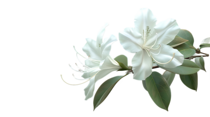 A delicate white azalea flower against a transparent background.