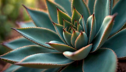 Close-Up Agave Plant with Rugged Leaves