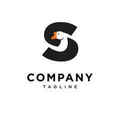 Letter S Goose Logo Icon Vector
