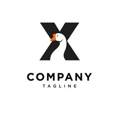 Letter X Goose Logo Icon Vector