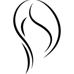 Simple vector icon female hair