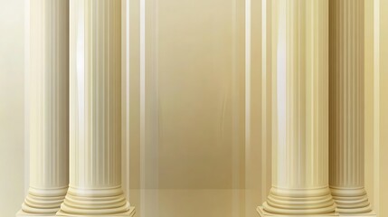 Obraz premium Three Elegant Cream Columns Stand Against A Beige Wall