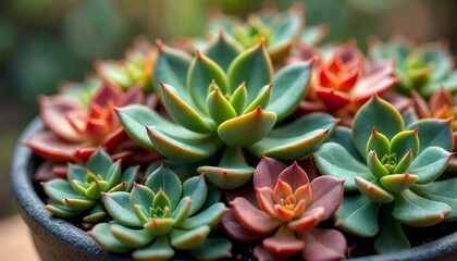 Obraz premium Close-Up Succulents in Pot