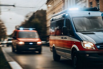 Emergency Vehicles in City