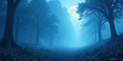 Ethereal blue haze overlay, perfect for fantasy or mystical scenes , blue fog, ethereal