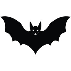  bat with bats silhouette vector art illustration