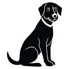 black  retriever dog silhouette vector art illustration