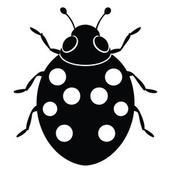 illustration of a ladybug silhouette vector art