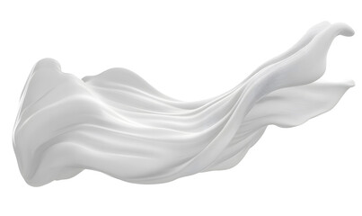White fabric flowing, studio shot, abstract background, design element