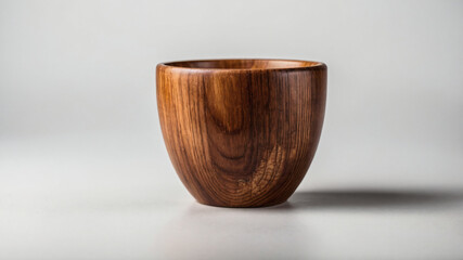 Wooden cup and mug on a white background