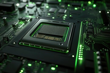 Fototapeta premium CPU Chip: Circuit Board's Core