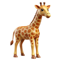 Obraz premium cute cartoon giraffe with cheerful expression and detailed spots