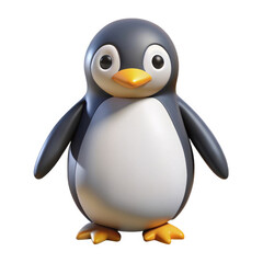 Obraz premium cute 3D rendered penguin with cheerful expression on white background