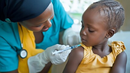 Child Vaccination Nurse Administering Vaccine Shot