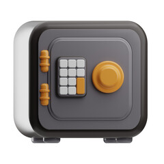 Stylish Gray Safe with Gold Accents