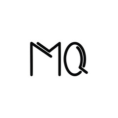 MQ monogram logo design letter text name symbol monochrome logotype alphabet character simple logo