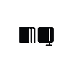 MQ monogram logo design letter text name symbol monochrome logotype alphabet character simple logo © abstyls