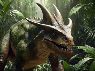 Ferocious Dinosaur in the Jungle