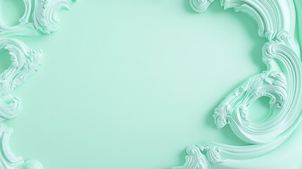 Elegant Mint Green Ornate Frame Design Background