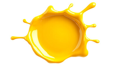 Yellow liquid splash, vibrant, isolated, background, design element