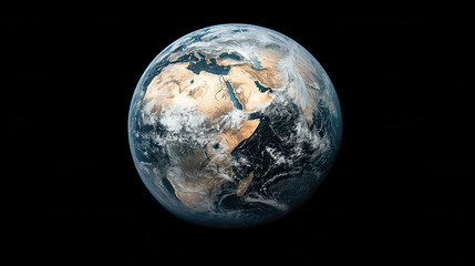 Fototapeta premium space based view of Earth showcasing continents, oceans, and cloud formations, highlighting planet natural beauty and atmospheric details