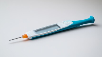 Digital Thermometer Displaying Fever Reading on Neutral Background