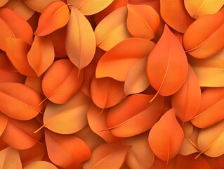 Vibrant Seamless 3D Autumn Leaf Pattern for Elegant Background Design