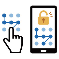 スマートフォンのパターンロック解除