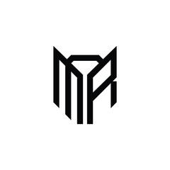 MR monogram logo design letter text name symbol monochrome logotype alphabet character simple logo