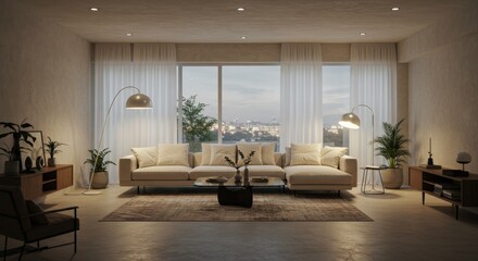 Fototapeta premium Modern Living Room with Natural Light