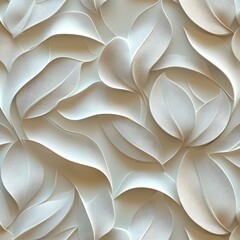 Elegant Seamless Abstract 3D Leaves Pattern Background for Digital Art and Design Projects